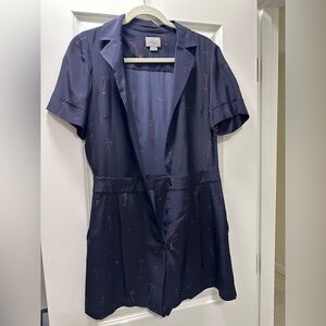 GREY by Jason Wu - Silk Blue Short Sleeve Romper